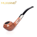 Wood Tobacco Pipe Hand-carved Bulldog Pipe Double Waistline Design Father's
