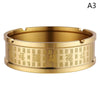Portable Ashtray Round Brass Tabletop Holder Office Household Metal