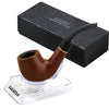 Ebony Wood Solid Wood Tobacco Pipe Smoking Pipe Bent Handle Fit For  Gift