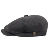 Retro Men’s Newsboy Cap – Classic Herringbone Octagonal Hat, British Style Flat Cap for Autumn & Winter, Vintage Painter Beret