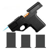 Gun shaped lighter with 3 cigarette cases, dark blue flame gas, cigar lighter