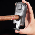 Portable Multi-function Jet Lighter with V-shaped Cigar Cutter Cigar Cigarette