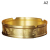 Portable Ashtray Round Brass Tabletop Holder Office Household Metal