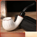 Flue Ceramic Bent Smoking Pipe Portable and Washable Pipe With Built-In Filter Element