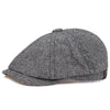 Retro Men’s Newsboy Cap – Classic Herringbone Octagonal Hat, British Style Flat Cap for Autumn & Winter, Vintage Painter Beret