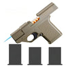 Gun shaped lighter with 3 cigarette cases, dark blue flame gas, cigar lighter