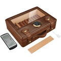 Cigar Humidor, Travel Humidor Box with Glass Top, Humidifier Hygrometer Gauge
