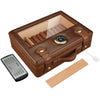 Cigar Humidor, Travel Humidor Box with Glass Top, Humidifier Hygrometer Gauge