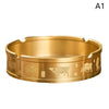 Portable Ashtray Round Brass Tabletop Holder Office Household Metal