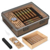 Acrylic Cigar Humidor, Box with Hygrometer, Humidifier and Cedar Wood