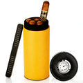 Leather Travel Humidor Cigar Box Cedar Wood Portable Cigar Case Jar W/ Humidifier Hygrometer Humidor Box Fit 5 Cigars