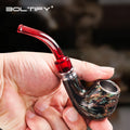 Wood Smoking Pipe Snake Scale Bent Pipes Chimney Glown Tobacco Pipe Cigar
