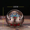 1pc Metal Ashtray, Smoking Windproof Vintage Lid Ornament, Vintage Cigarette