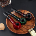 Ebony Wood Pipe Classic Old Style Bent Tobacco Pipe 9mm Detachable Filter