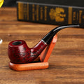 Solid Wood Resin Tobacco Pipe Red Black Pattern Carving Smoke Pip Smoking Tools