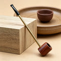 Durable Rosewood Smoking Pipe with Metal Long Stem, Classic Tobacco Pipe