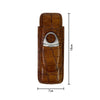 Premium Crocodile Embossed Cigar Holder Leather Humidor 2 Slots Portable