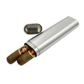 Stainless Steel Cigar Tube Portable 2 Cigars Storage Case Brushed Cigar Holder